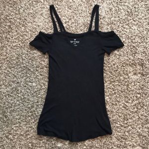 American Eagle soft and sexy rib cold shoulder top